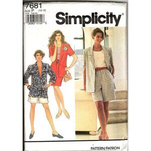 Simplicity 7681 Misses 12 to 16 Jacket, Shorts and Skirt UNCUT Sewing Pattern